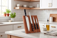 Manada Teak & Stainless Magnetic Knife Storage