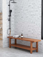 60" Spa Manor Teak Shower Bench with Shelf