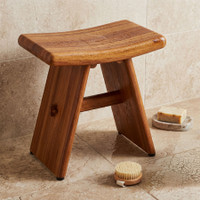 18" Asia-Bjo Torii Solid Top Teak Shower Bench thumbnail