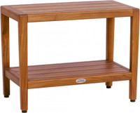 24" Spa-Bjon Teak Entryway Bench with Shelf