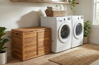 The Original Spa Double Teak Laundry or Storage Hamper thumbnail