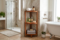 The Original Kai Corner Teak Bath Shelf