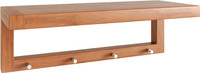 The Original 24" Moa Teak Wall Shelf with Hooks