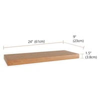 The Original 24" Moa Floating Teak Wall Shelf