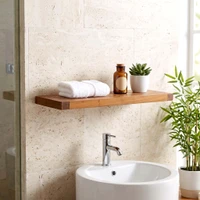 The Original 24" Moa Floating Teak Wall Shelf