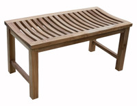 AquaTeak 36" Solid Teak Indoor Outdoor Bench Shower Stool