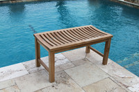 AquaTeak 36" Solid Teak Indoor Outdoor Bench Shower Stool