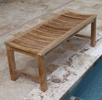 AquaTeak 48" Solid Teak Indoor Outdoor Bench Shower Stool