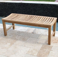 AquaTeak 48" Solid Teak Indoor Outdoor Bench Shower Stool