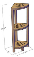 Patented Kai Square-Legged Corner Teak Bath Stand