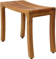 Patented 24" Asia Curve Teak Shower Bench - A. Bench