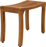 Patented 24" Asia Curve Teak Shower Bench - A. Bench