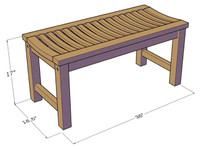 AquaTeak 36" Aqua Stratus Solid Teak Indoor Outdoor Bench Shower Stool