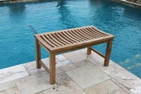 36" Stratus Solid Teak Indoor Outdoor Bench Shower Stool
