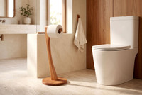 Patented Moa Teak Toilet Tissue Stand