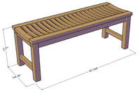 48" Solid Teak Indoor Outdoor Bench Shower Stool - From the Aqua Stratus Collection