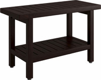 30" Spa Mocha-Shield Teak Shower Bench with Shelf thumbnail