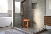 Haven 13.7" Round Teak Shower Bench