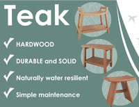 Haven 13.7" Round Teak Shower Bench