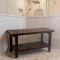 36" Spa Mocha-Shield Teak Shower Bench thumbnail