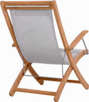 Sol Outdoor Teak & Sling Beach Chair thumbnail