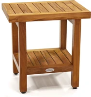 The Original 18" Spa Teak Shower Bench with Shelf