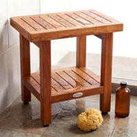 The Original 18" Spa Teak Shower Bench with Shelf