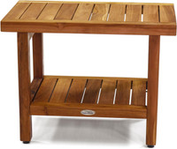 The Original 24" Spa Teak Shower Bench with Shelf