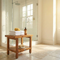 The Original 24" Spa Teak Shower Bench with Shelf
