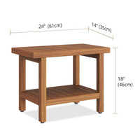The Original 24" Spa Teak Shower Bench with Shelf