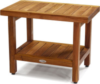 The Original 24" Spa Teak Shower Bench with Shelf