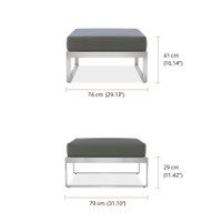 Supreme Outdoor Teak & Stainless Steel Modular Ottoman thumbnail