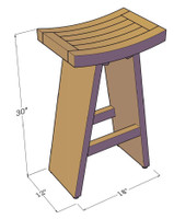 AquaTeak The Original 30" Tall Asia Teak Bar Stool