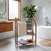 Sula Teak & Stainless Steel Towel Stand
