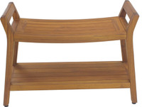 AquaTeak Patented Asia Ascend Estate Teak Shower Bench with Shelf