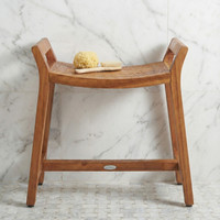AquaTeak Patented Asia Ascend Teak Shower Bench with Elevated Height