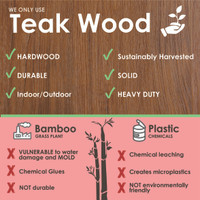 AquaTeak Asia Ascend Teak Shower Bench with Elevated Height and Shelf