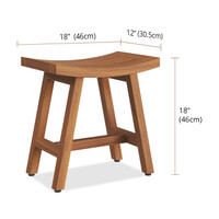 Patented 18" Asia Lotus Teak Shower Bench
