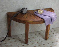 AquaTeak Half-Moon Teak Shower Bench