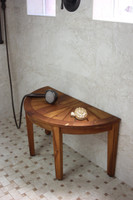 AquaTeak Half-Moon Teak Shower Bench