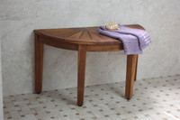 AquaTeak Half-Moon Teak Shower Bench