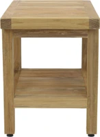 24" Spa Raw Teak Shower Bench with Shelf