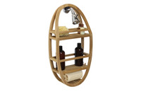AquaTeak Patented Moa Natural Finish Oval Teak Shower Organizer