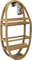 Patented Moa Natural Finish Oval Teak Shower Organizer