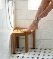 AquaTeak 12" Kai OptiAREA Corner Teak Shaving & Washing Foot Rest