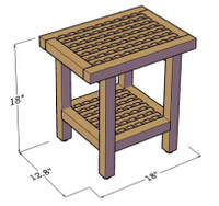 18" Wide Grate™ Teak Side Table with Shelf