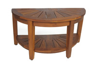 teak side table with shelf