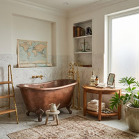 Half-Moon Teak Shower Bench with Shelf