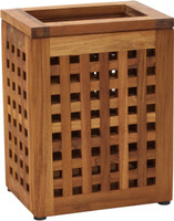 Grate Teak 6 Gallon Waste Basket