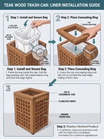 Grate Teak 6 Gallon Waste Basket